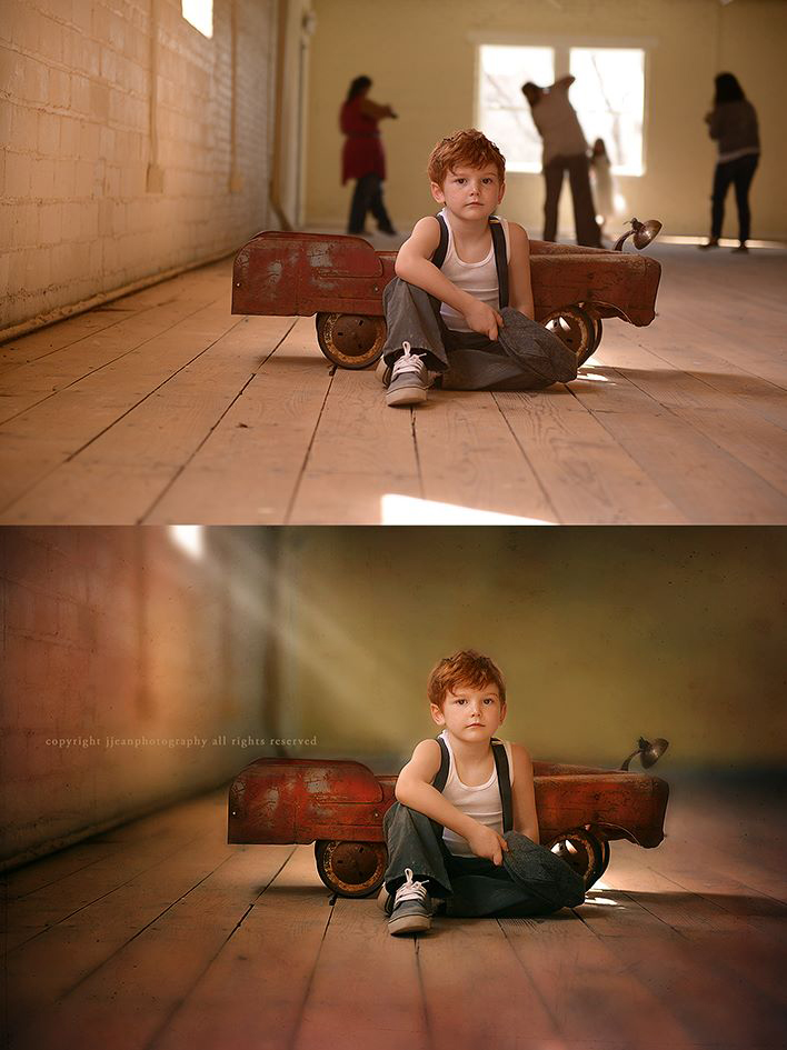 before and after example of editing