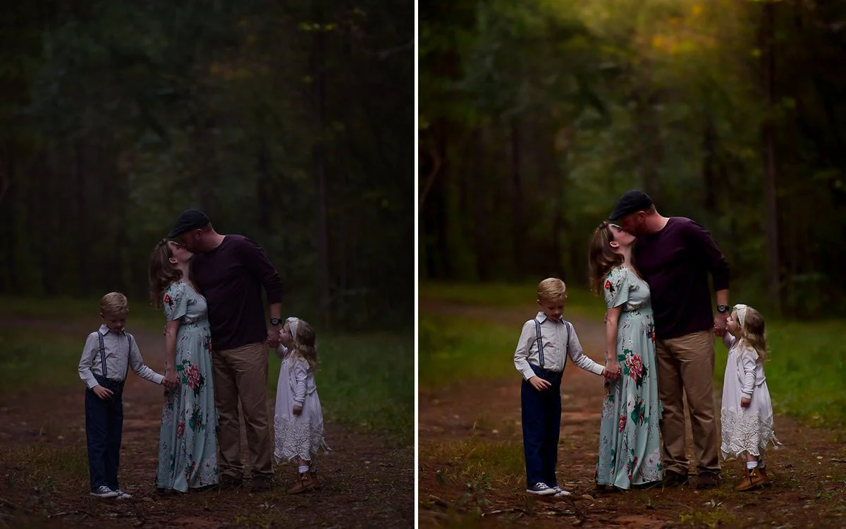 LIGHTROOM light effects before and after example