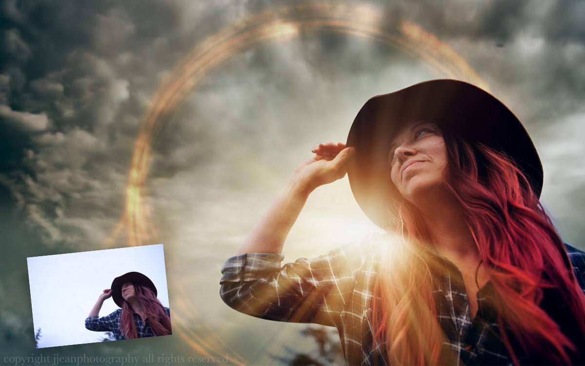 Painted Skies and Light Leaks Woman Hat Sunflare