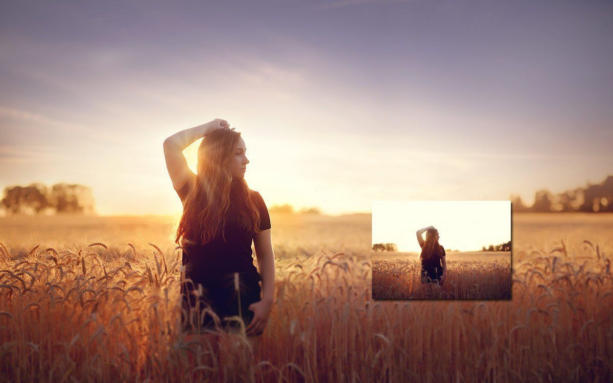 West Coast Skies - before and after senior portrait