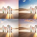 West Coast Skies Before and After Family on Coast