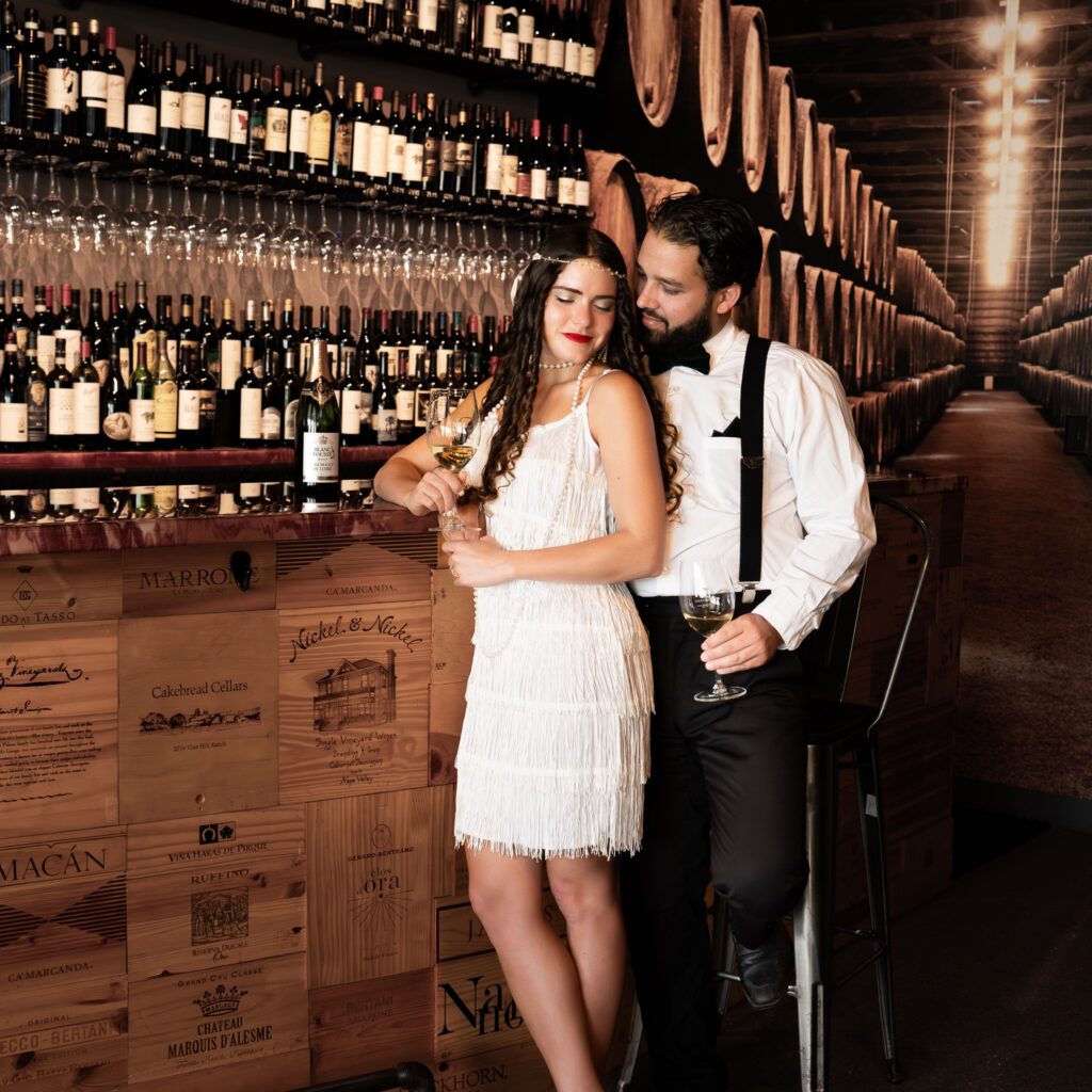 engagement couple winery