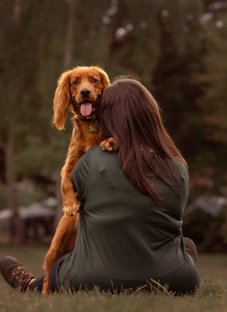 owner with dog