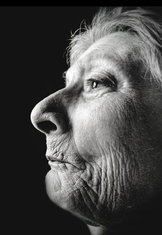 profile of elderly woman