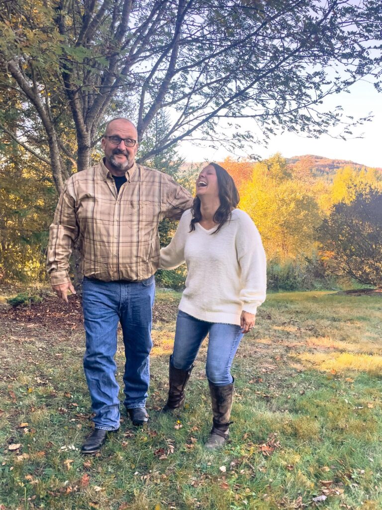 couple laughing together
