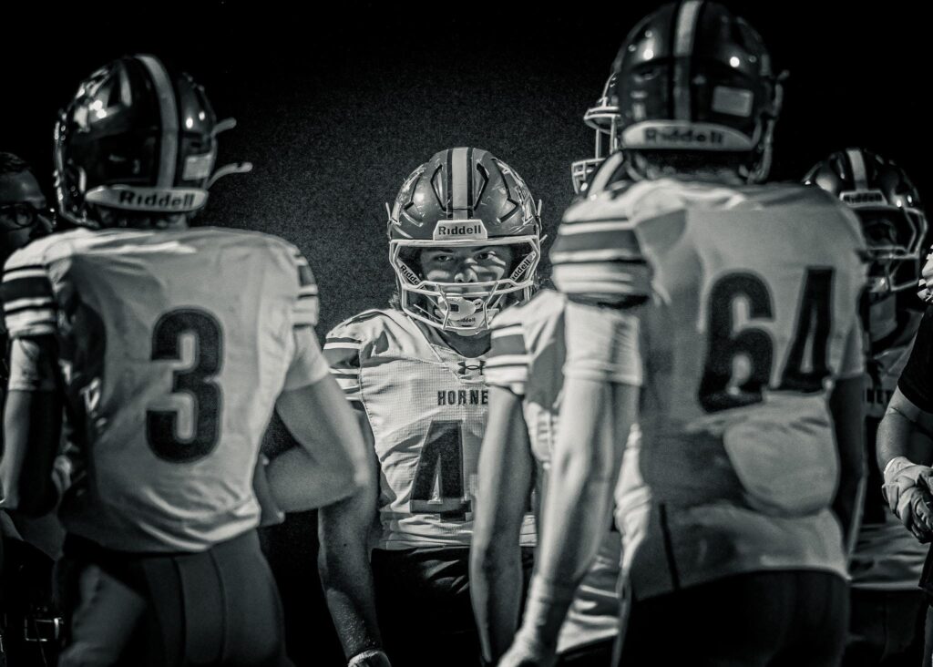 bw football player