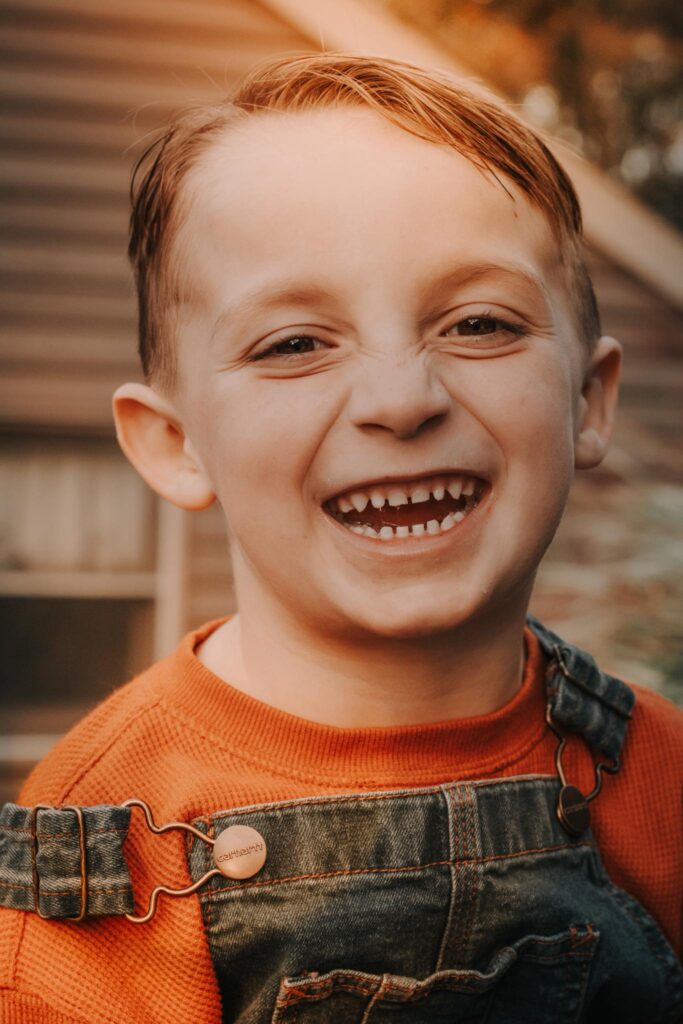 young child laughing portrait