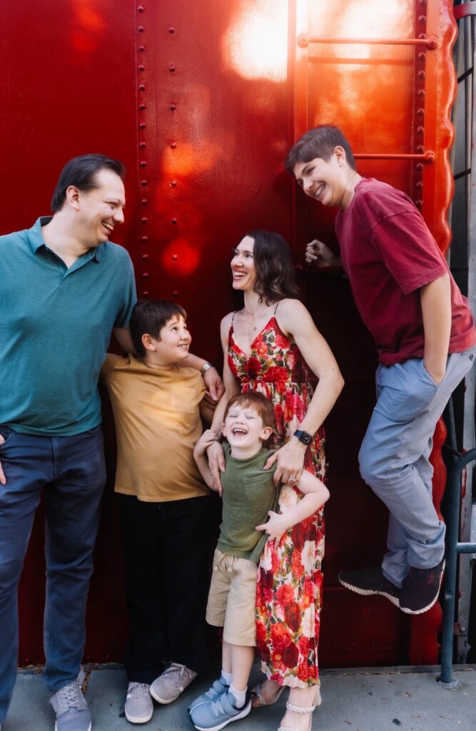 family laughing together