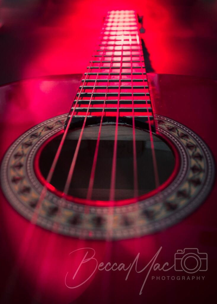 fret board of guitar
