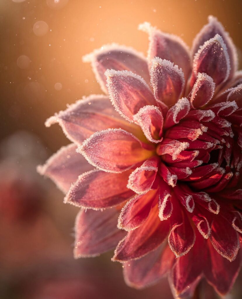 macro photo flower in golden light