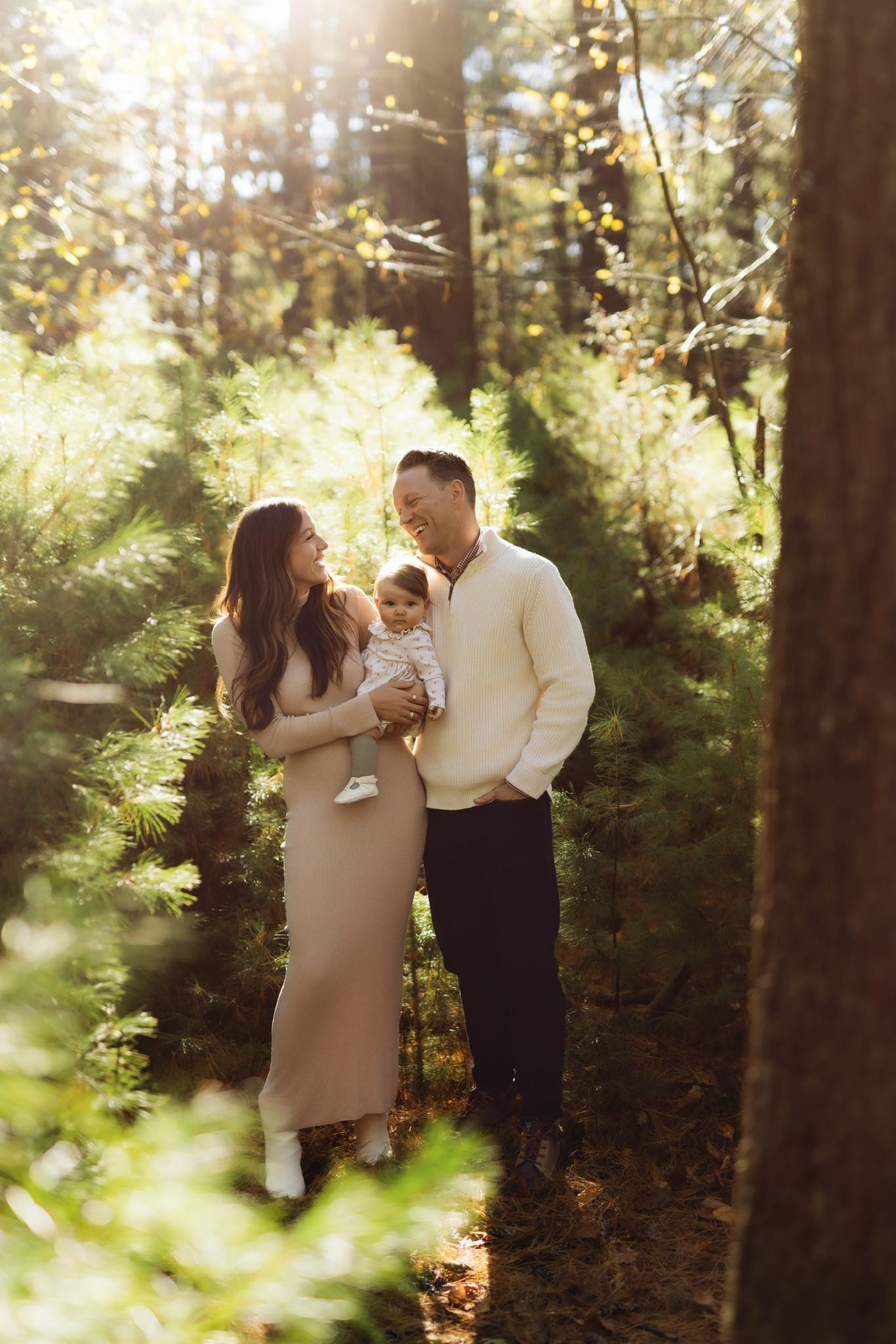 golden hour session with young family of three
