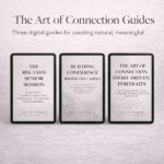 image of three ipad screens with art of connection guides