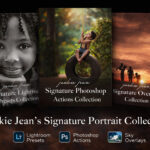 Jackie Jeans Signature Portrait Collection featuring a black and white portrait, an evening sky on product cover