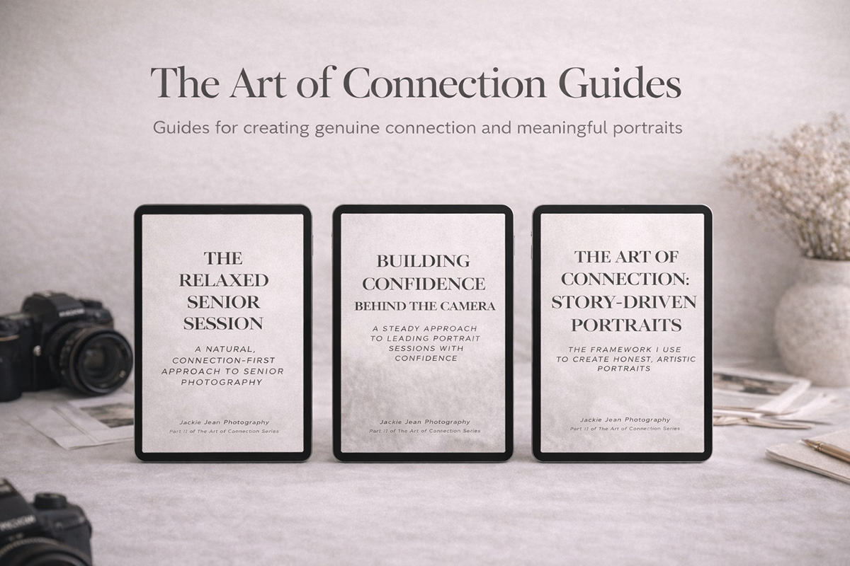 image of three ipad screens with art of connection guides