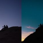creative editing in lightroom before and after - night sky with stars