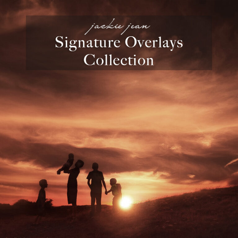dramatic evening sky and silhouette of children playing - signature sky overlays collection