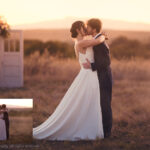 bride groom at sunset - before and after Essentials for Lightroom